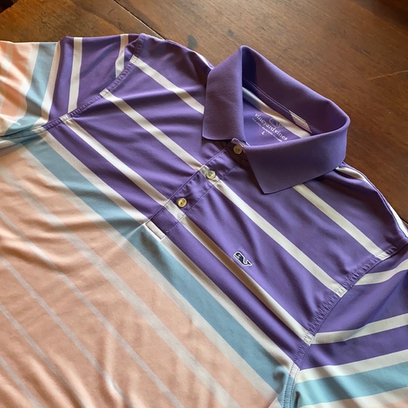 Vineyard Vines Other - Vineyard Vines Performance Golf Polo in Purple/Peach